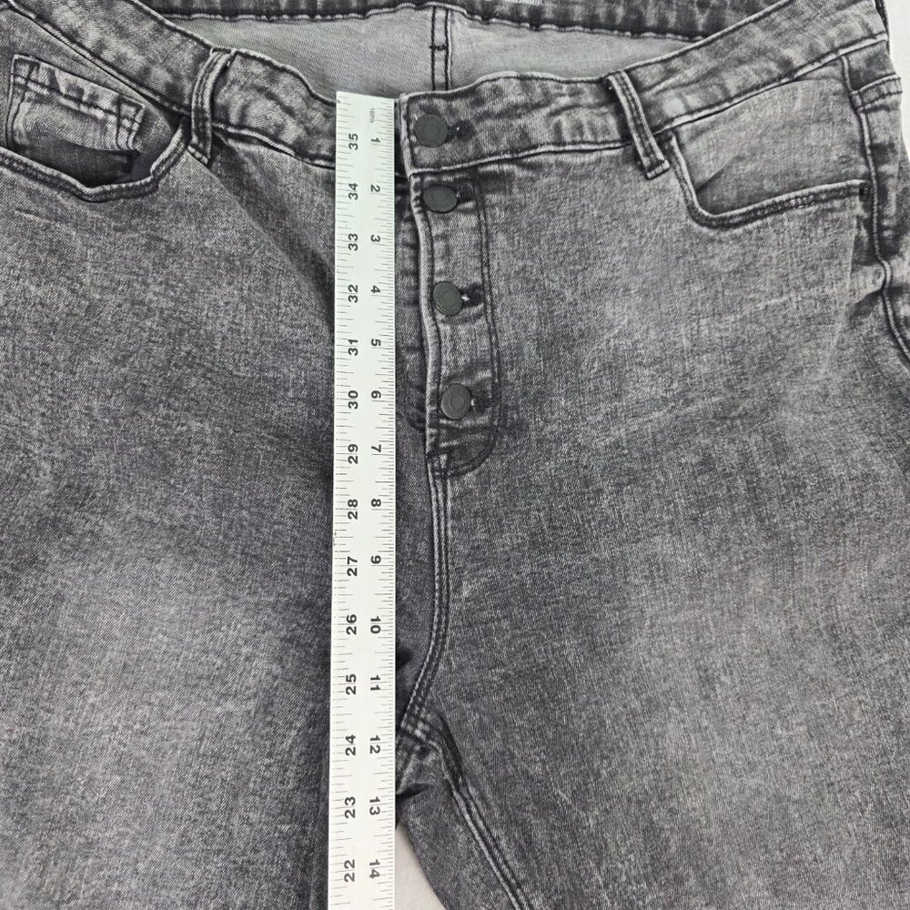 Old‎ Navy Super Skinny Black Wash Button Fly Raw Hem Jeans Sz 16 - Picture 6 of 7